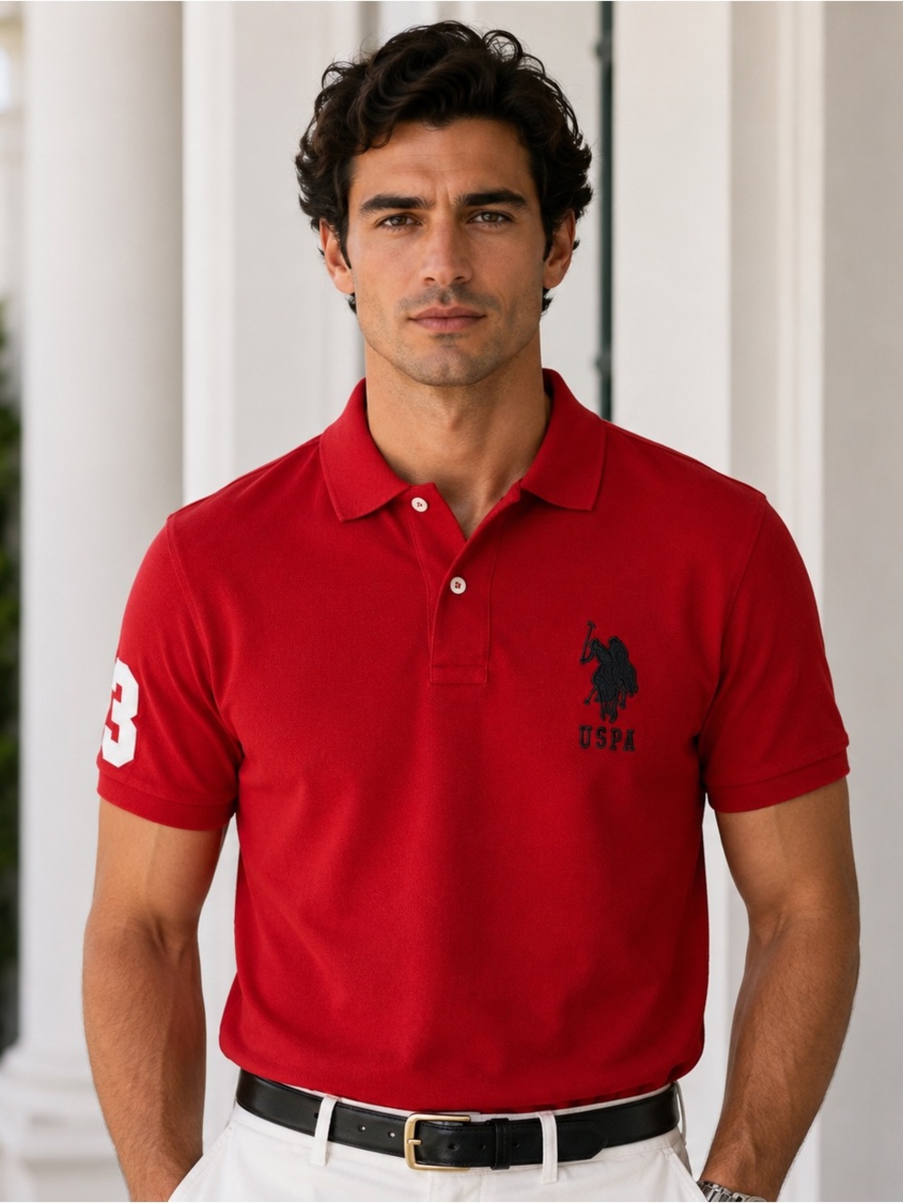 U.S. Polo Assn. Men's Red Polo Shirt with Embroidered Logo - Size L